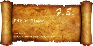 Für Simon névjegykártya